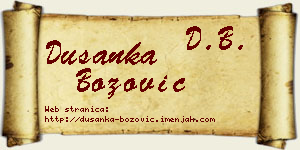 Dušanka Božović vizit kartica